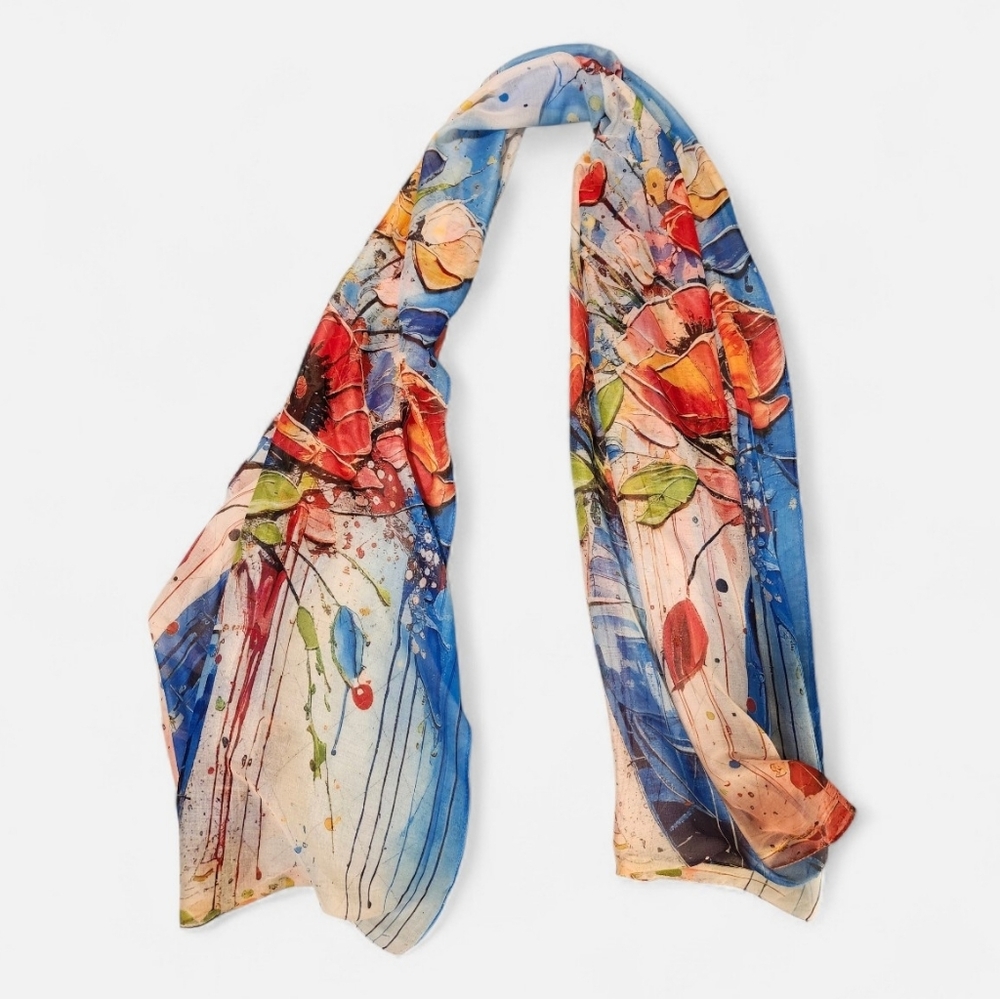 Floral Multicolor Scarf - Picture 3 of 4